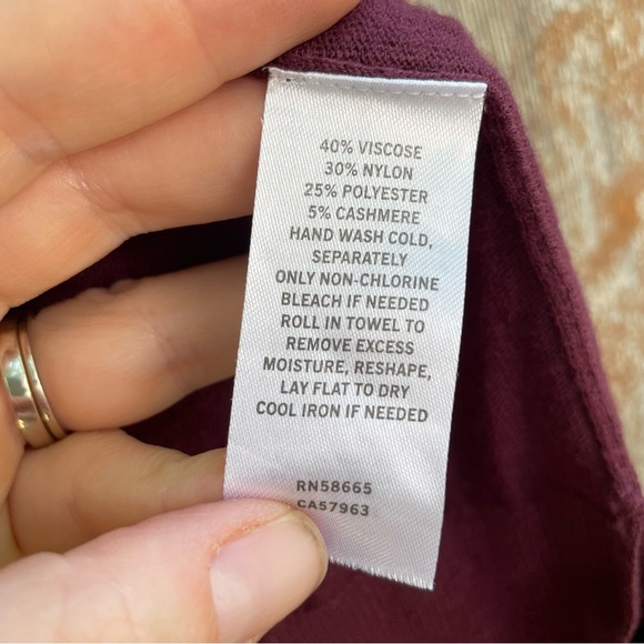 HALOGEN Women’s Burgundy Soft Open Front‎ Cardigan Viscose Cashmere Size Small - Picture 8 of 12